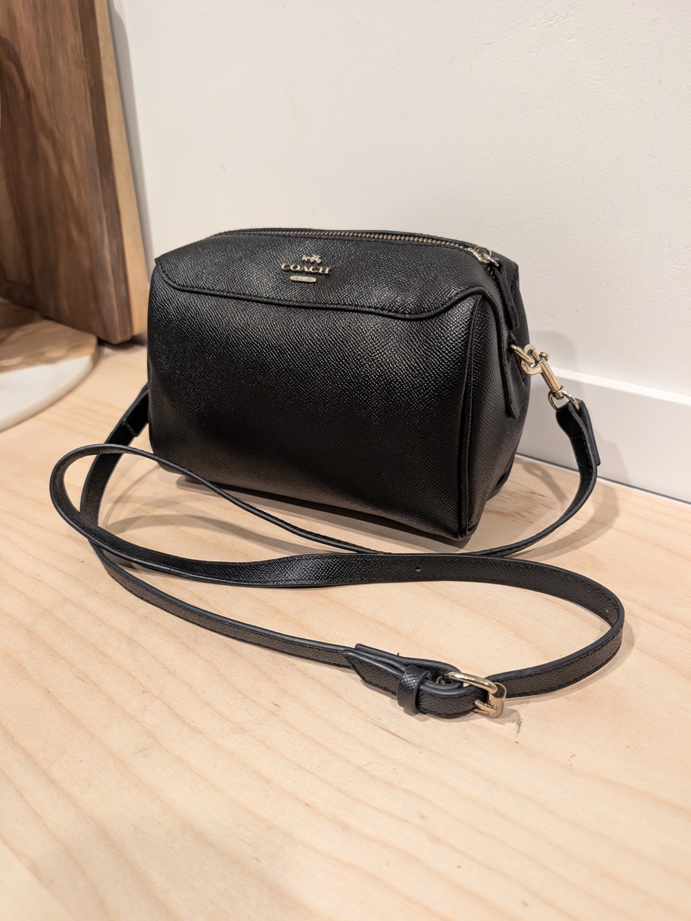 Coach Black Saffiano Leather Crossbody Bag
